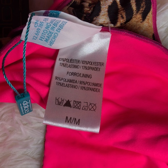 🐆💓🔥Dolce Leopard Print and Hot Pink Bikini Bottom with gold accent size M NWT🔥💓🐆 - Picture 13 of 16